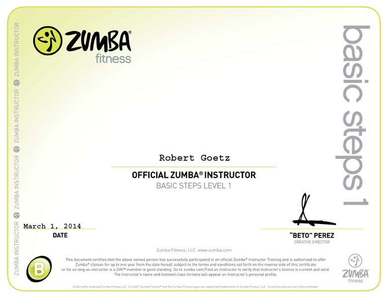 Zumba Basic I Certificate
