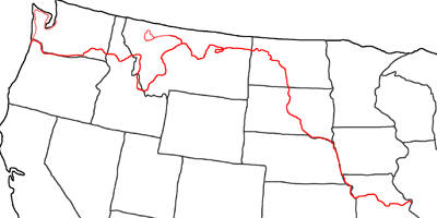 Map of Lewis and Clark Trail