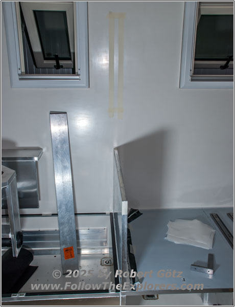 Shelter separation wall restroom and seating