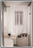 Shelter restroom curtain