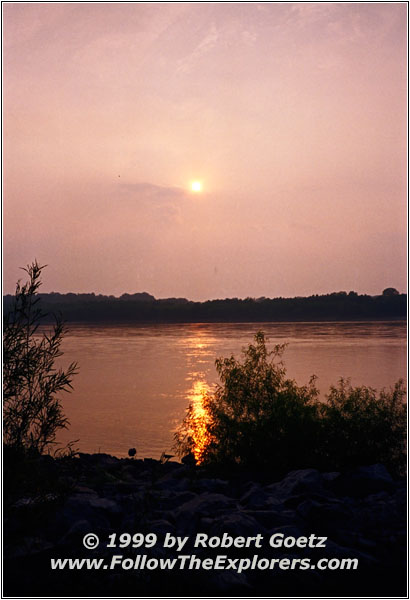 Sonnenuntergang Mississippi River, Illinois