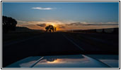 Sonnenuntergang, Highway 51, South Dakota