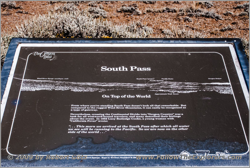 Highway 28, Gedenktafel South Pass, Wyoming Highway 28, Gedenktafel South Pass, Wyoming