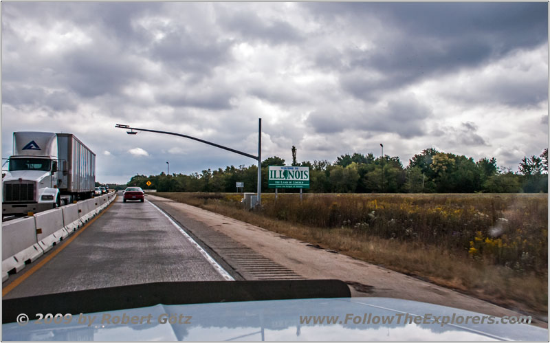 Interstate 80, Staatsgrenze Iowa & Illinois Interstate 80, Staatsgrenze Iowa & Illinois