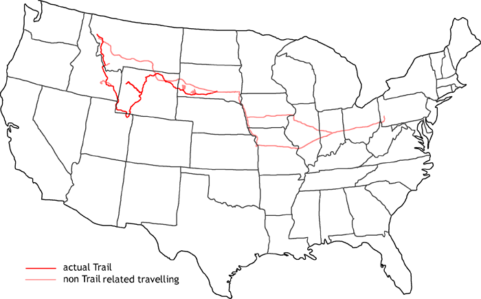 Map of first Jedediah Smith Trail