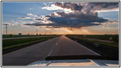 Sonnenuntergang Interstate 90, South Dakota