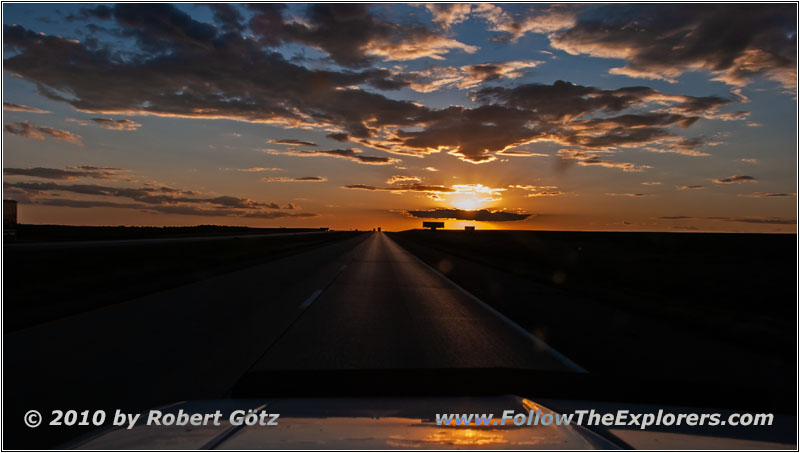 Sonnenuntergang Interstate 90, South Dakota Sonnenuntergang Interstate 90, South Dakota