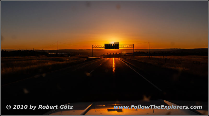 Sonnenuntergang Interstate 90, Montana Sonnenuntergang Interstate 90, Montana