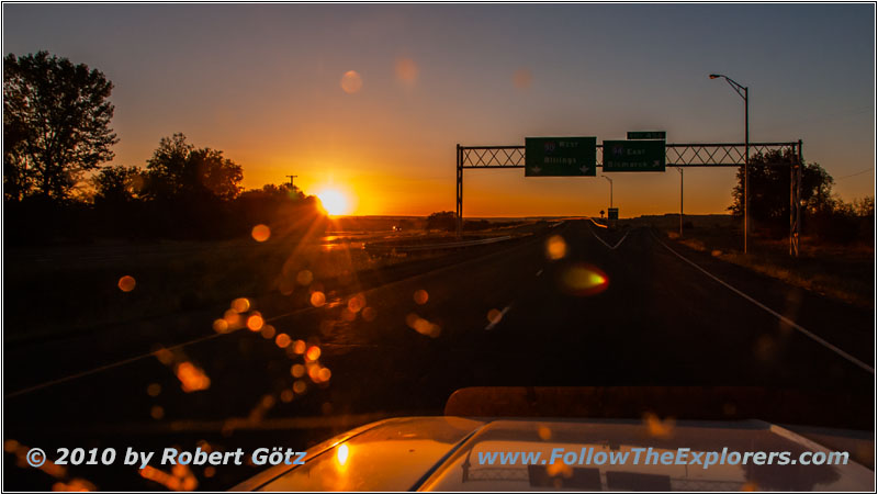 Sonnenuntergang Interstate 90, Montana Sonnenuntergang Interstate 90, Montana