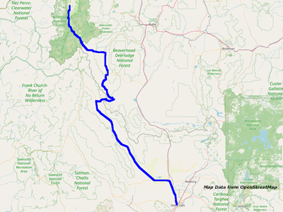 Map Hamilton to Idaho Falls