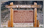 Gedenktafel Shoshone Canyon, Wyoming