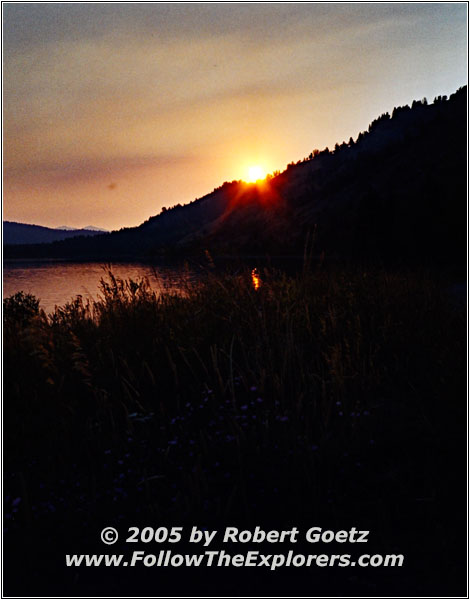 Sonnenuntergang Lower Slide Lake, Wyoming