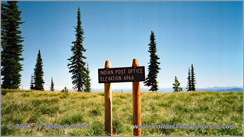 Schild Indian Post Office, Lolo Motorway, FR500, Idaho