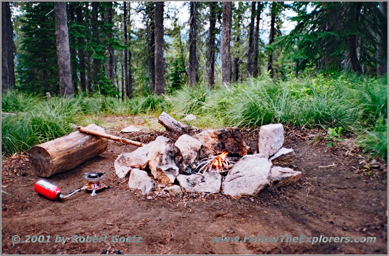 The Smoking Place, zweiter Zeltplatz, Lolo Motorway, FR500, Idaho