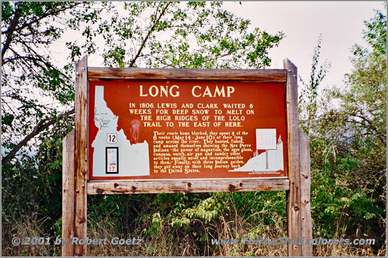 Gedenktafel Lewis & Clark Long Camp, Idaho