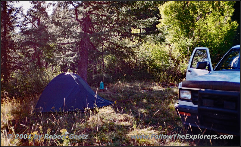 First Campsite Way Back at Lolo Motorway, FR485, ID