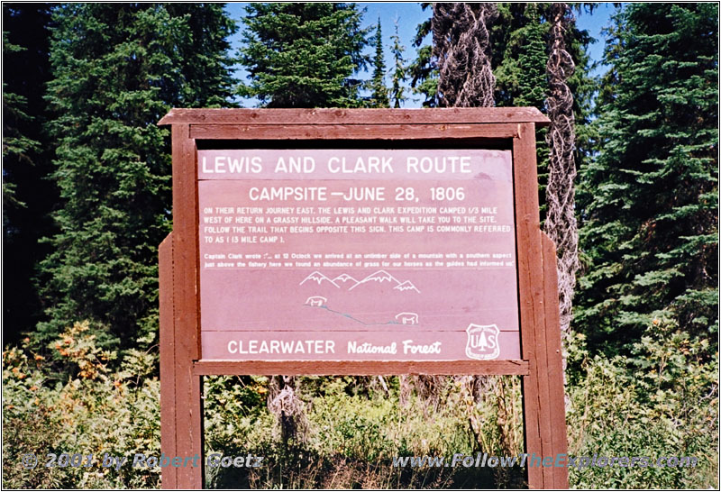 Gedenktafel Lewis & Clark 13 Mile Camp, Idaho