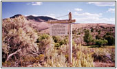 Schild Grasshopper Creek, Geisterstadt Bannack, Montana