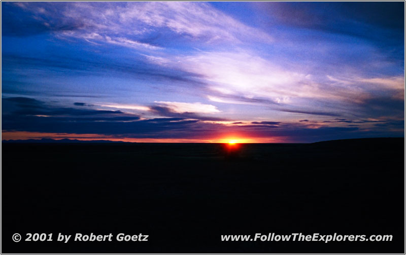 Sonnenuntergang Backroad, Montana