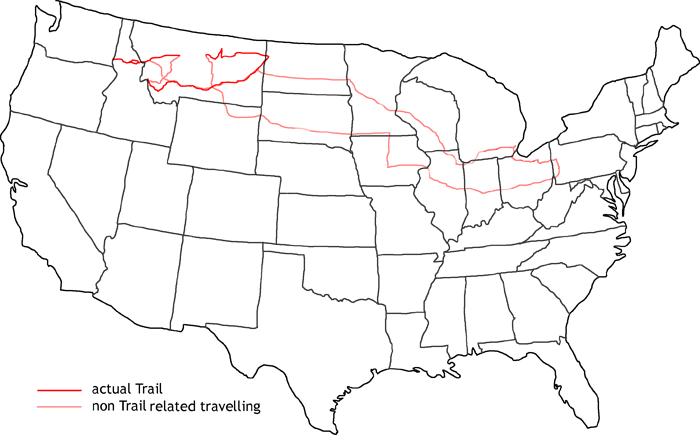 Map of Lewis and Clark Trail Back Home