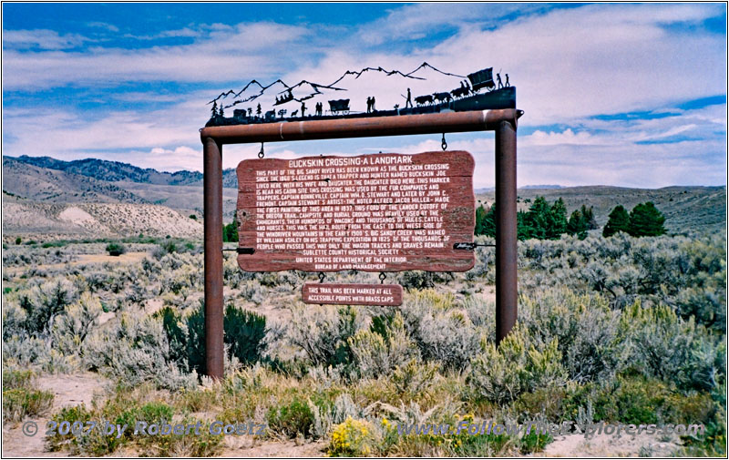 Buckskin Crossing Marker, Big Sandy Elkhorn Rd, WY