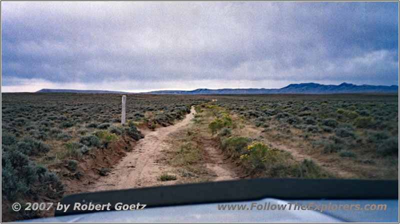 California Trail Marker, Backroad, Wyoming