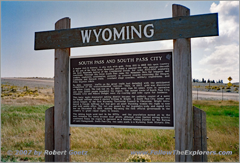 South Pass City Gedenktafel, Wyoming