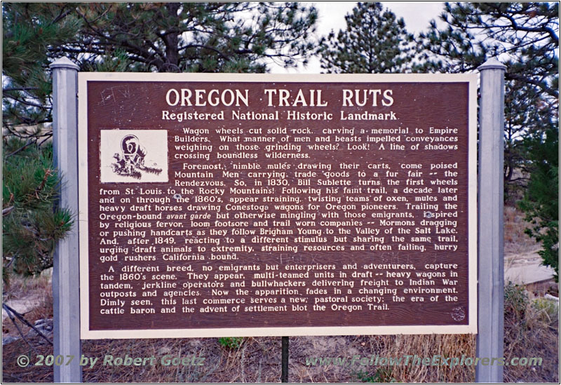 Oregon Trail Ruts, Historical Marker, WY