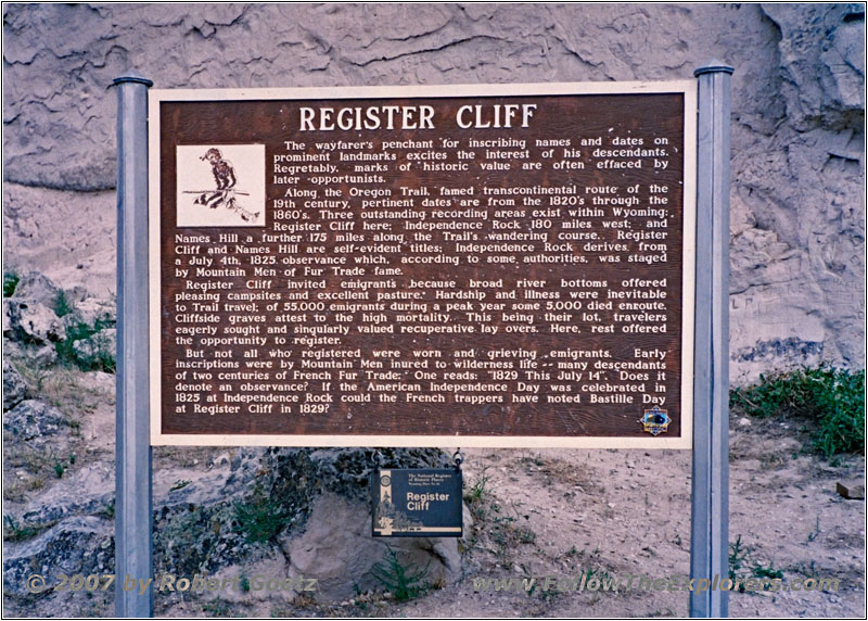 Register Cliff Gedenktafel, Wyoming