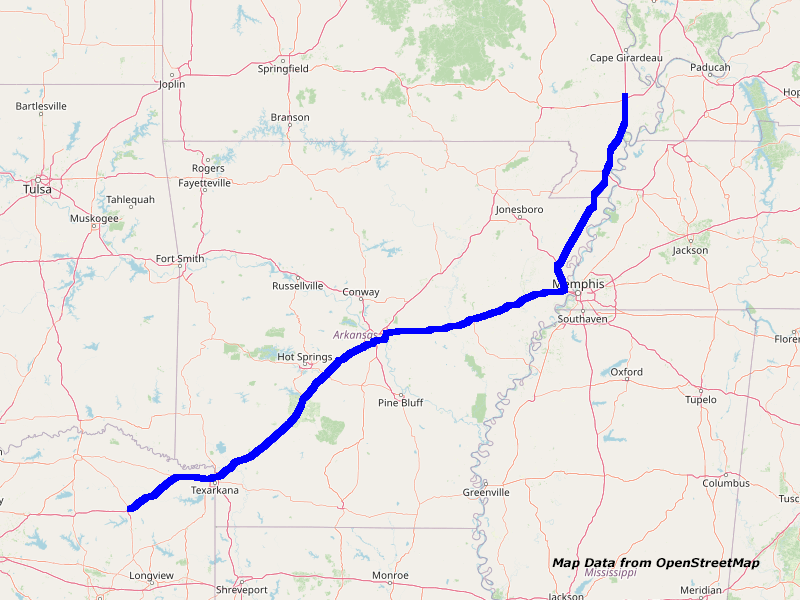 Map Mt. Pleasant to Sikeston Map Mt. Pleasant to Sikeston