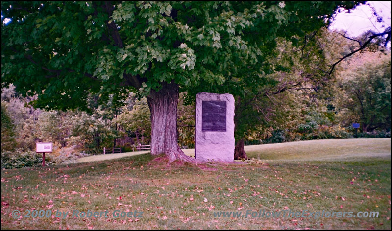 Gedenktafel General Herkimer am Beech Tree, Oriskany Schlachtfeld, New York