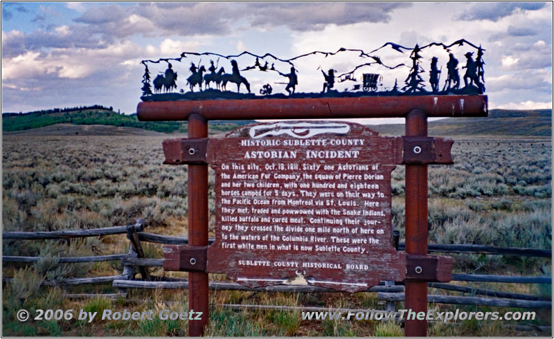Gedenktafel Astorians, Highway 189/191, Wyoming
