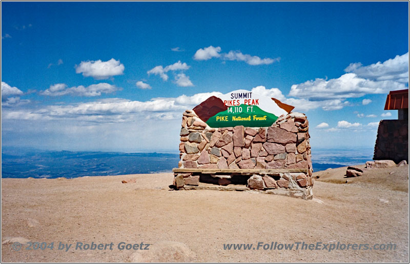 Pikes Peak Summit Sign, CO