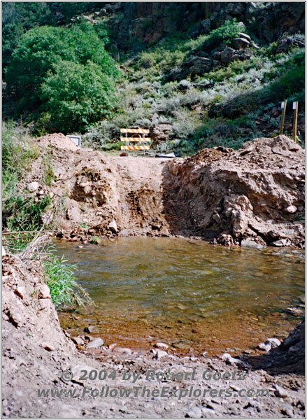 Shelf Rd, fehlende Brücke, Fourmile Creek, Colorado