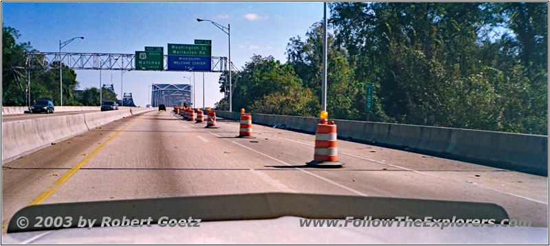 Interstate 20, Staatsgrenze Louisiana und Mississippi