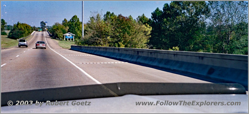 Interstate 20, Staatsgrenze Louisiana und Mississippi