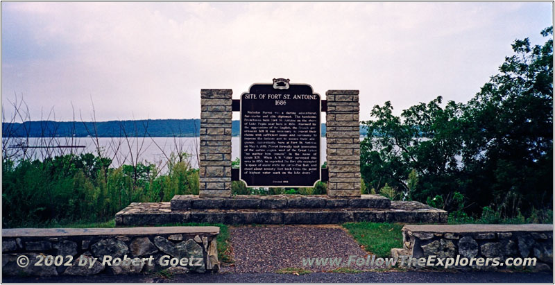 Schild Fort St. Antoine, Lake Pepin, Wisconsin